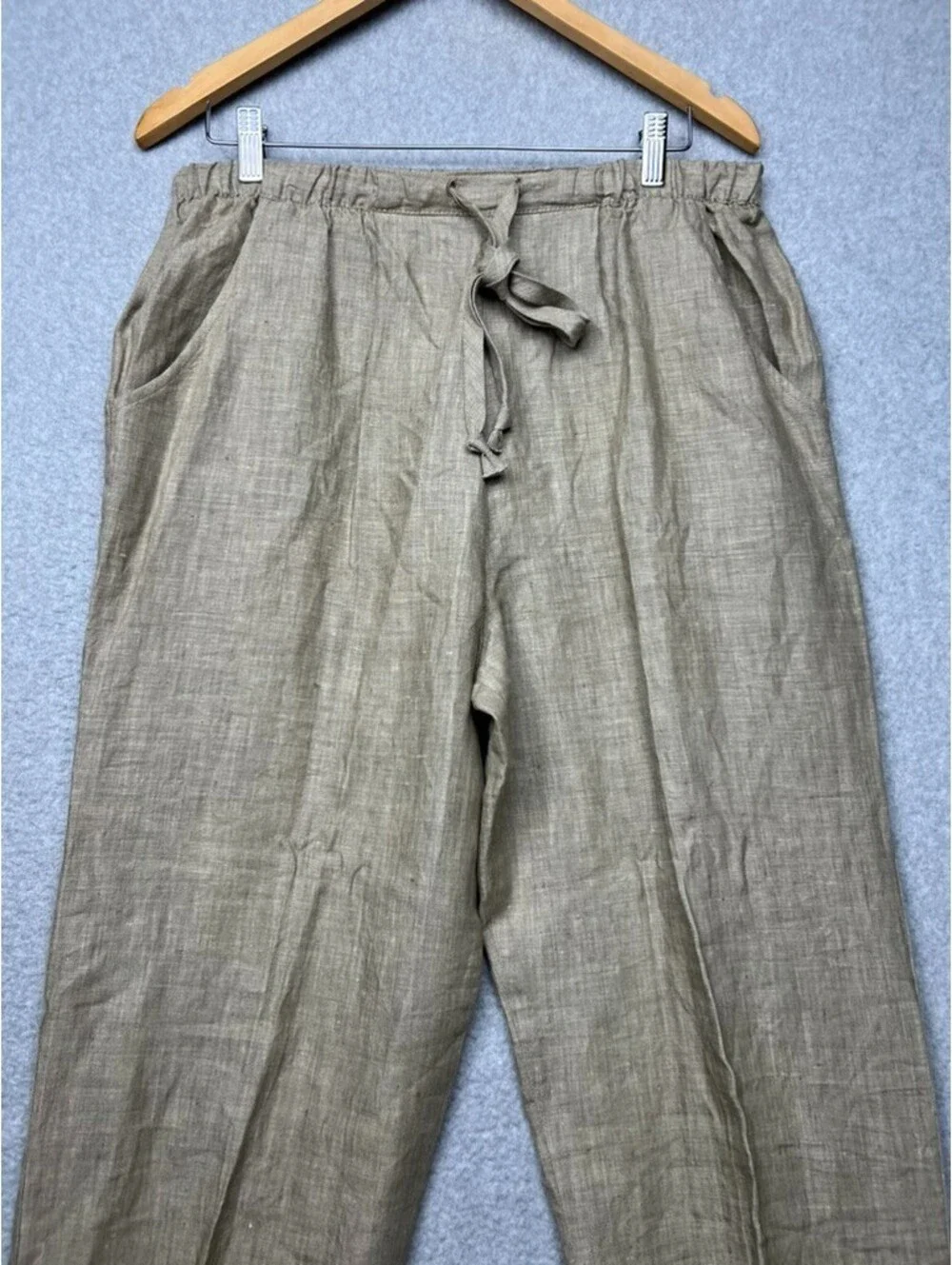 Vintage Smith & Hawken Linen Drawstring Pants Women L Relax Lounge Minimalist